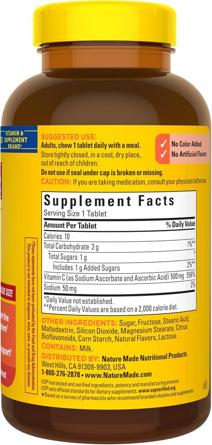 Nature Made Chewable Vitamin C 500 mg, 150 Tablets - görsel 9