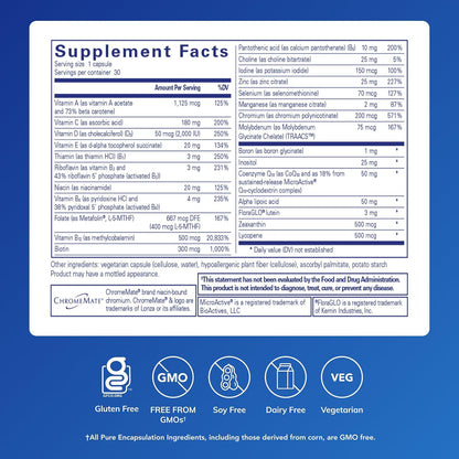 Pure Encapsulations O.N.E. Multivitamin - Once Daily with Antioxidant Complex, CoQ10, and Lutein for Vision and Cognitive Support