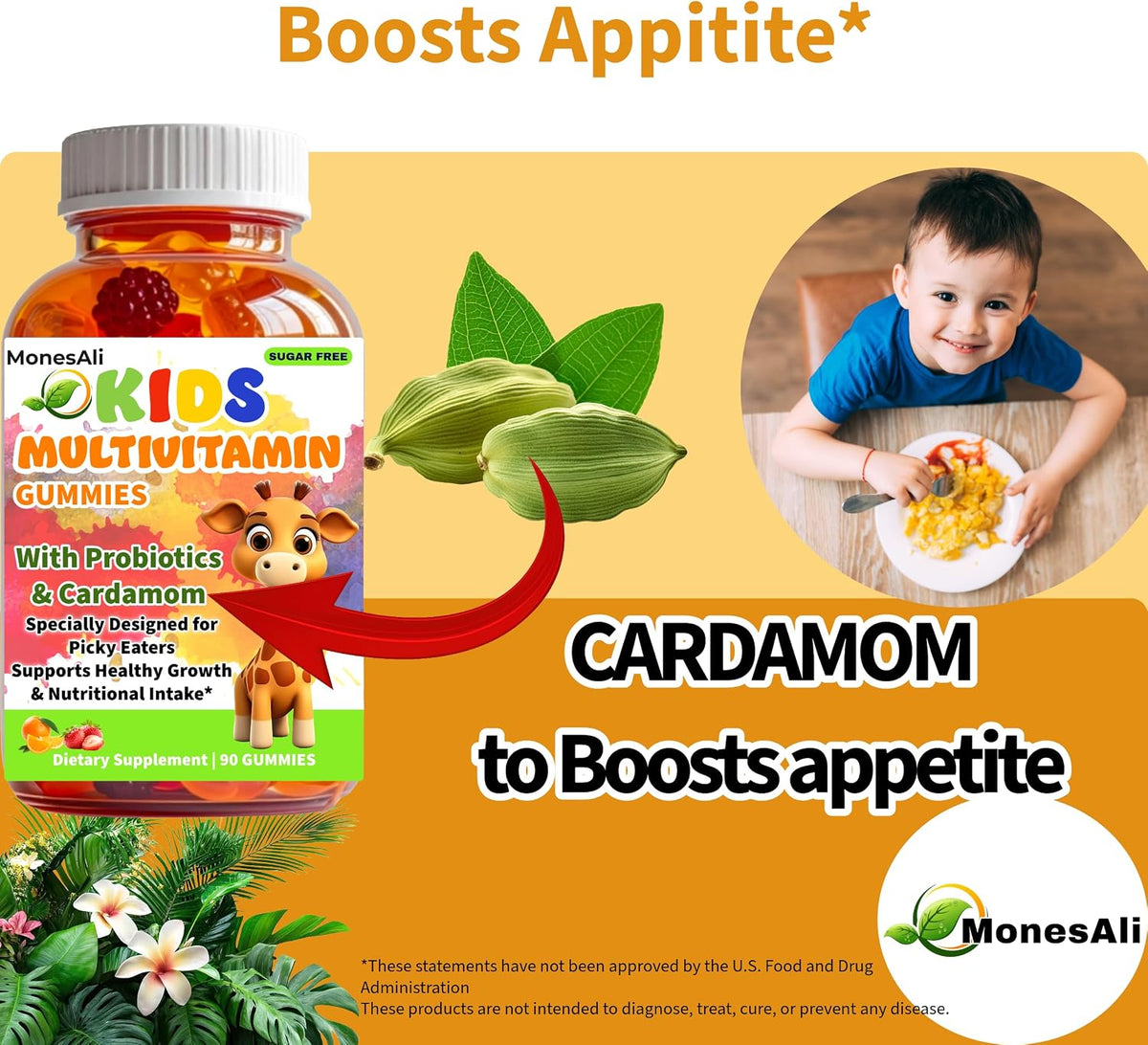 Kids Multivitamin Gummies with Magnesium & Probiotics - Vegan, Gelatin-Free, Halal, Orange & Strawberry Flavours, 90 Count - görsel 5