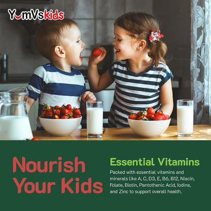 YumVs Kids Multivitamin Gummies - Fruit Flavoured - 120 Count