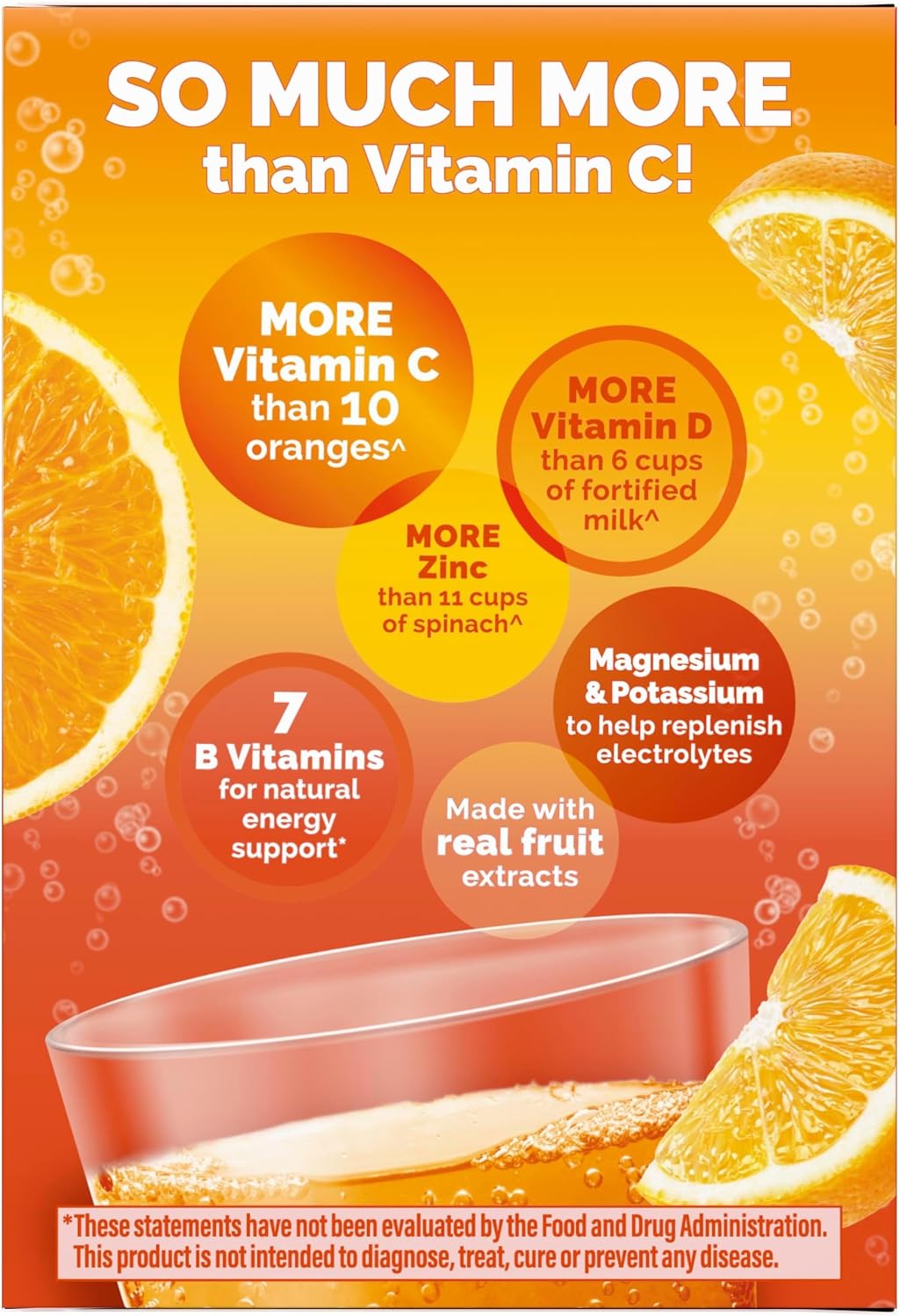Emergen-C 1000mg Vitamin C Powder, Super Orange - 30 Sachets - görsel 10