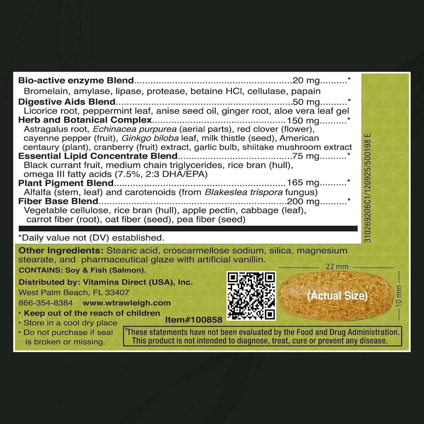 Rawleigh All-in-One Daily Nutrition Complex – Multivitamin with Antioxidants, Enzymes and CoQ10, 60 Caplets (30-Day Supply) - görsel 8
