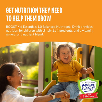 BOOST Kid Essentials 1.0kcal Balanced Nutritional Drink for Kids, Strawberry Splash, 237 ml (Pack of 24)