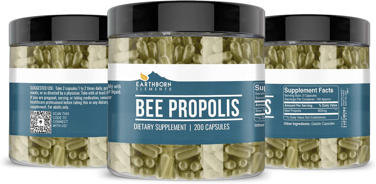 Earthborn Elements Bee Propolis (200 Capsules) Pure & Natural, Gluten-Free & Non-GM - görsel 4