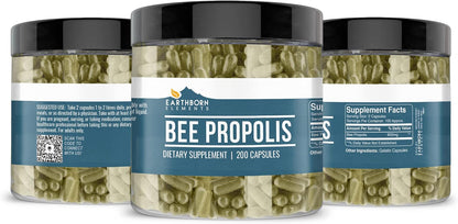 Earthborn Elements Bee Propolis (200 Capsules) Pure & Natural, Gluten-Free & Non-GM