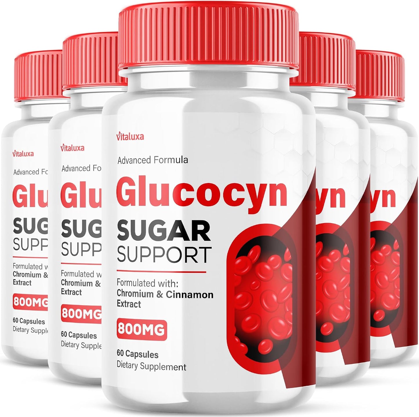 Glucocyn Support Capsules – Maximum Strength Glycogen Health Formula (5-Pack, 300 Capsules) - görsel 1