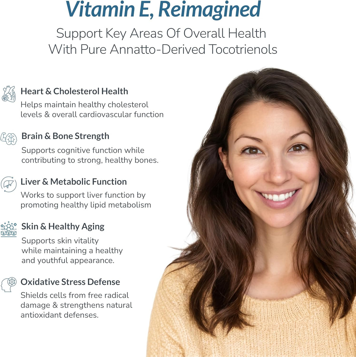 WELLNESS EXTRACT Eannatto Tocotrienols Vitamin E Supplement - Tocopherol Free, Non-GM, Gluten-free, Antioxidant (300mg, 60 Softgels) - görsel 4