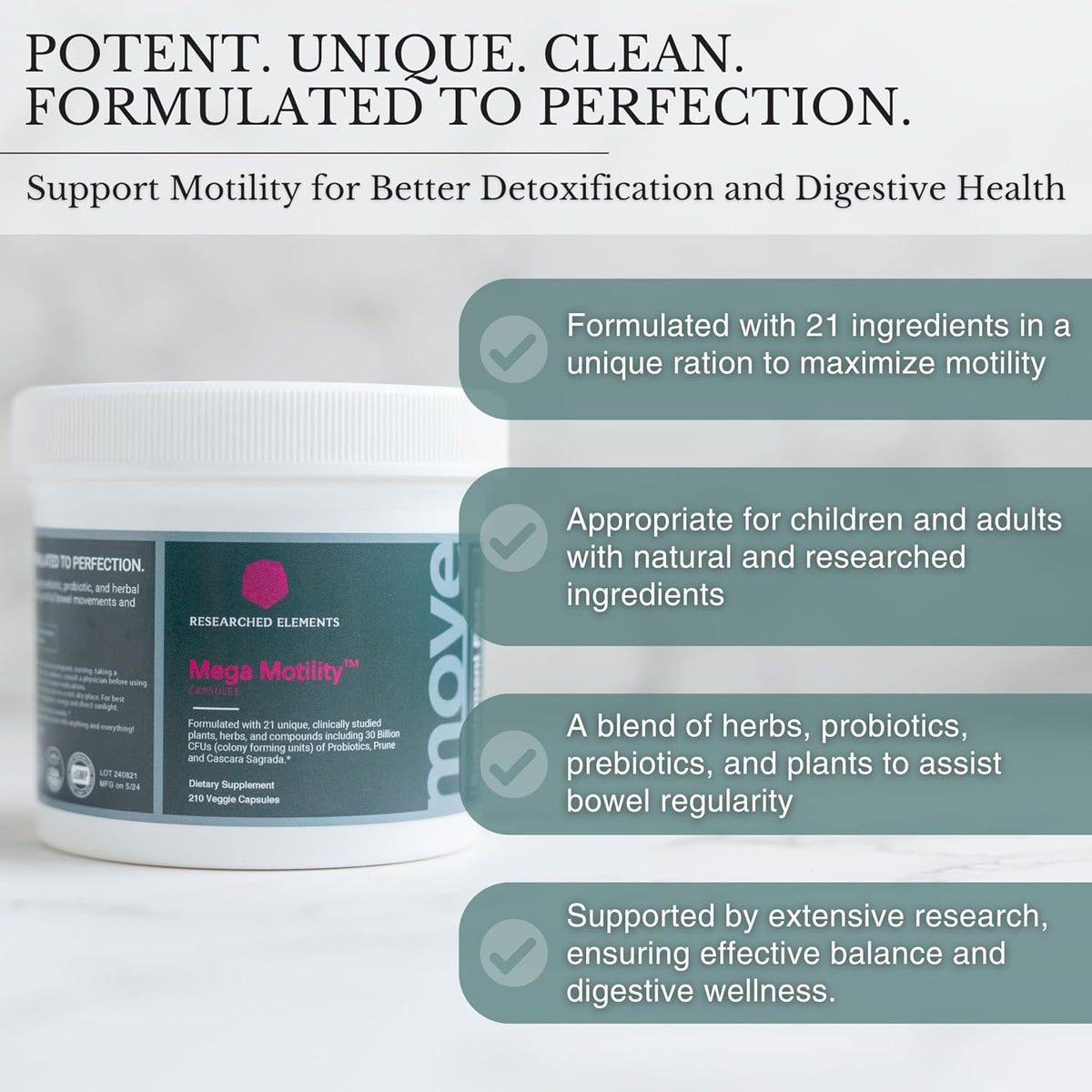 Mega Motility – Digestive Health Supplement for GI Motility – Herbal Prebiotic/Probiotic Powder – 30 Servings - görsel 2