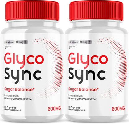 Glyco Sync Capsules (120 Capsules, 2-Pack) | Official GlycoSync Balance Food Supplement with Natural Ingredients for Joint Health and Wellbeing