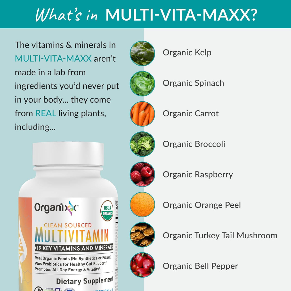 Organixx Clean Sourced Multivitamin for Men and Women - görsel 5