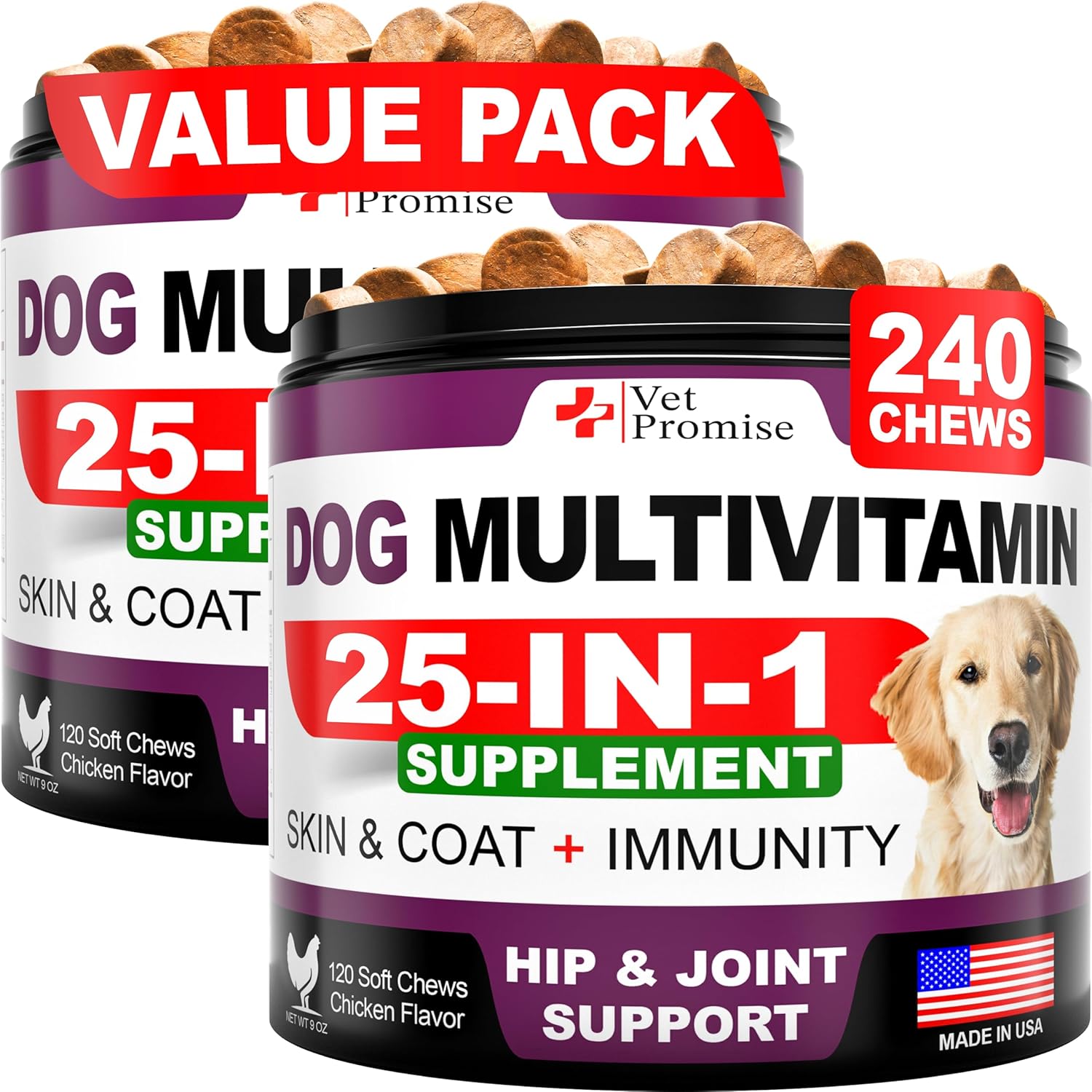 Vet Promise Dog Multivitamin Chewable with Glucosamine - 120 Chews - görsel 10