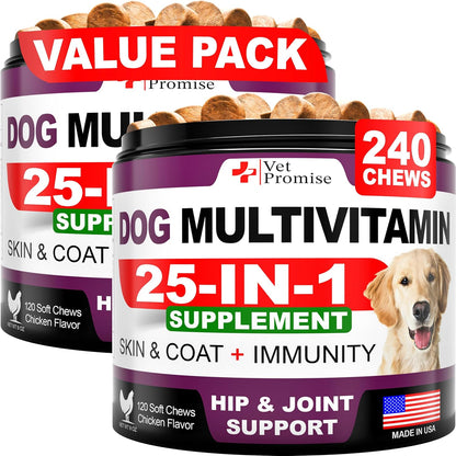 Vet Promise Dog Multivitamin Chewable with Glucosamine - 120 Chews