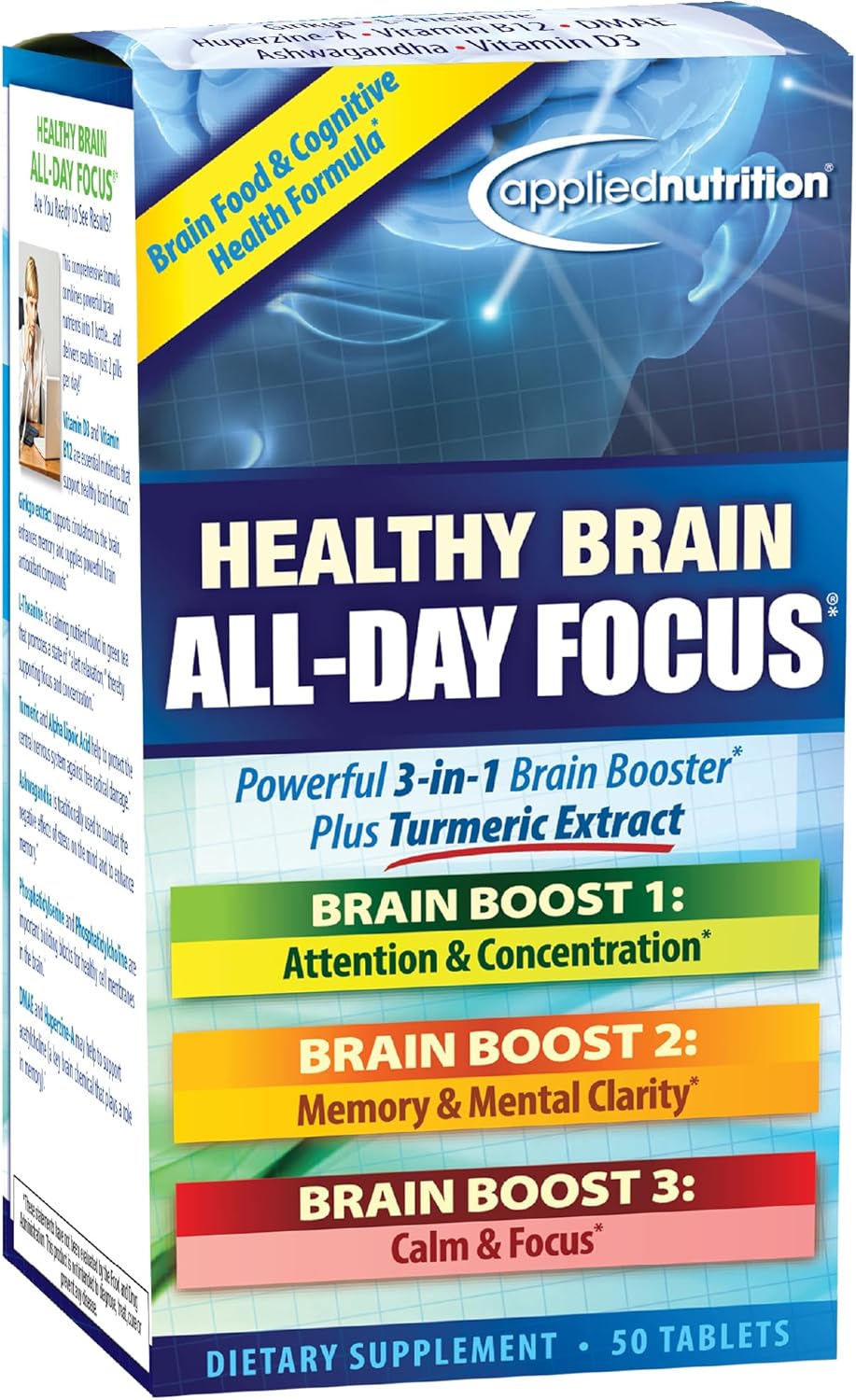 Healthy Brain All-Day Focus - 50 Tablets - görsel 1