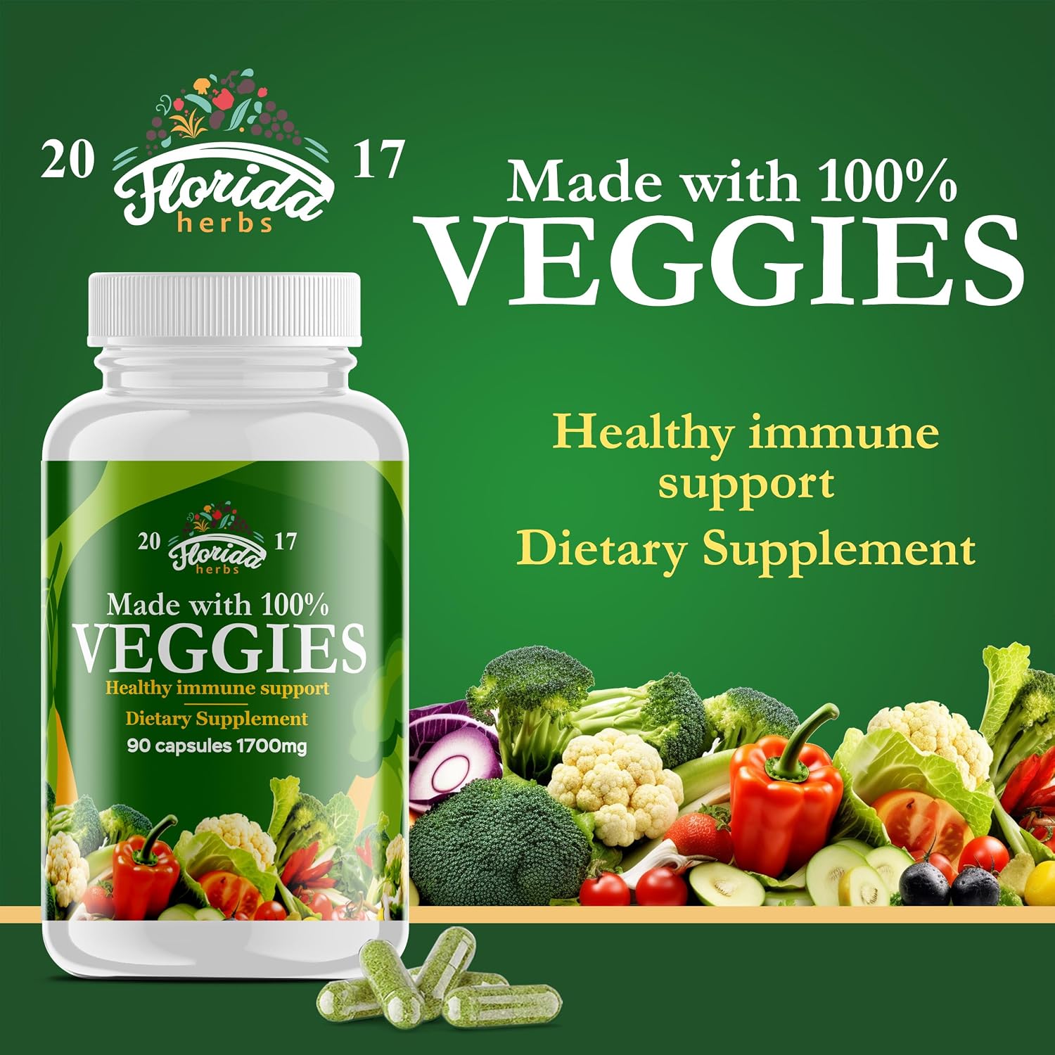 Fruit and Vegetable Supplement – 180 Fruit and 180 Veggie Capsules – 360 Count - görsel 3