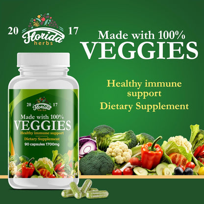 Fruit and Vegetable Supplement – 180 Fruit and 180 Veggie Capsules – 360 Count