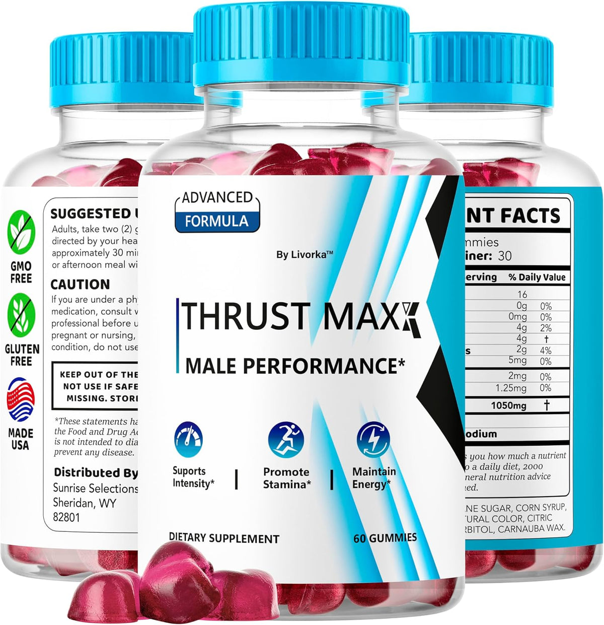 Thrust Maxx Gummies for Men – Performance and Energy Support (3 Pack, 180 Gummies) - görsel 8