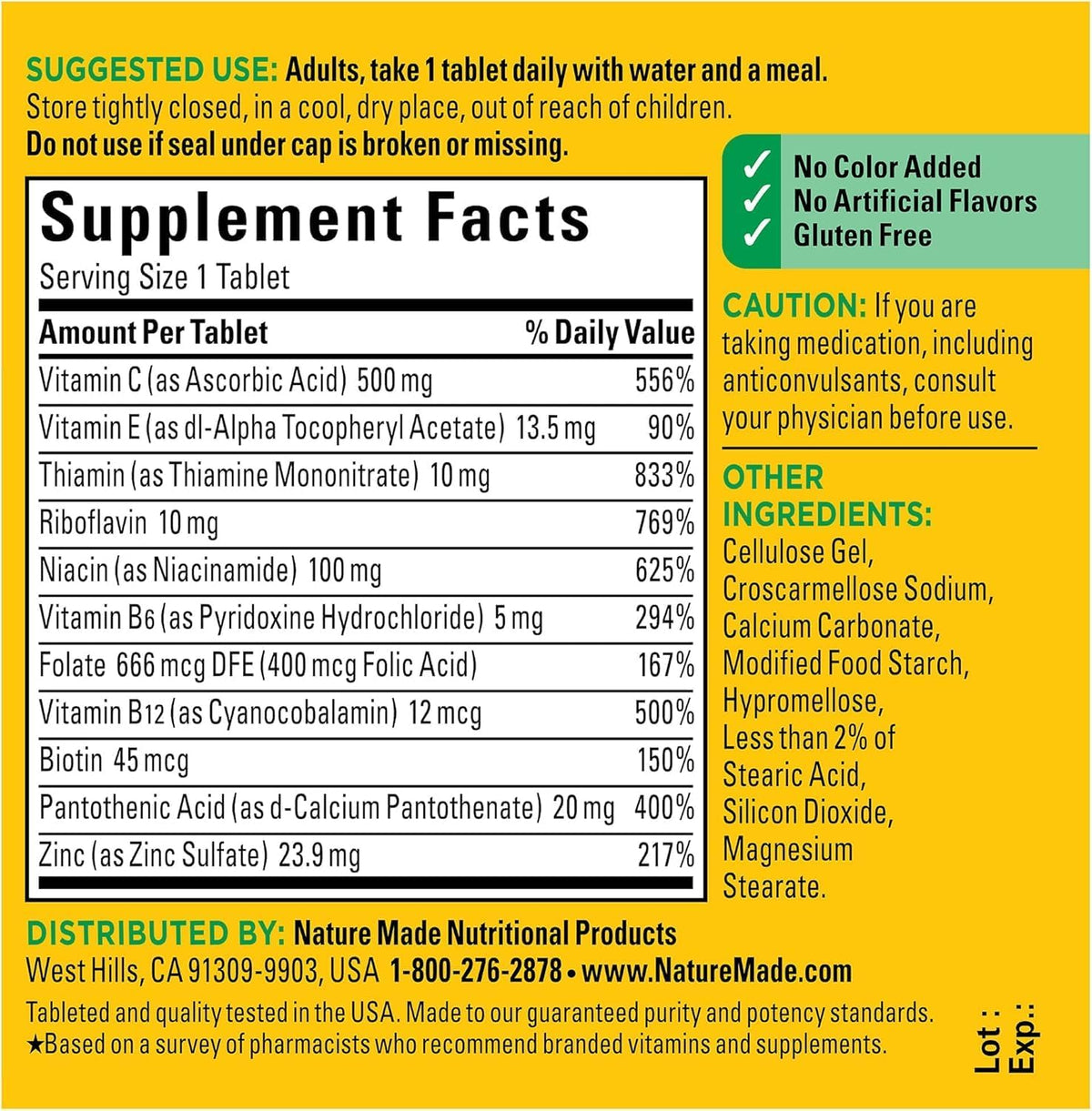 Nature Made Stress B Complex with Zinc, 75 Tablets (Pack of 2) - görsel 4