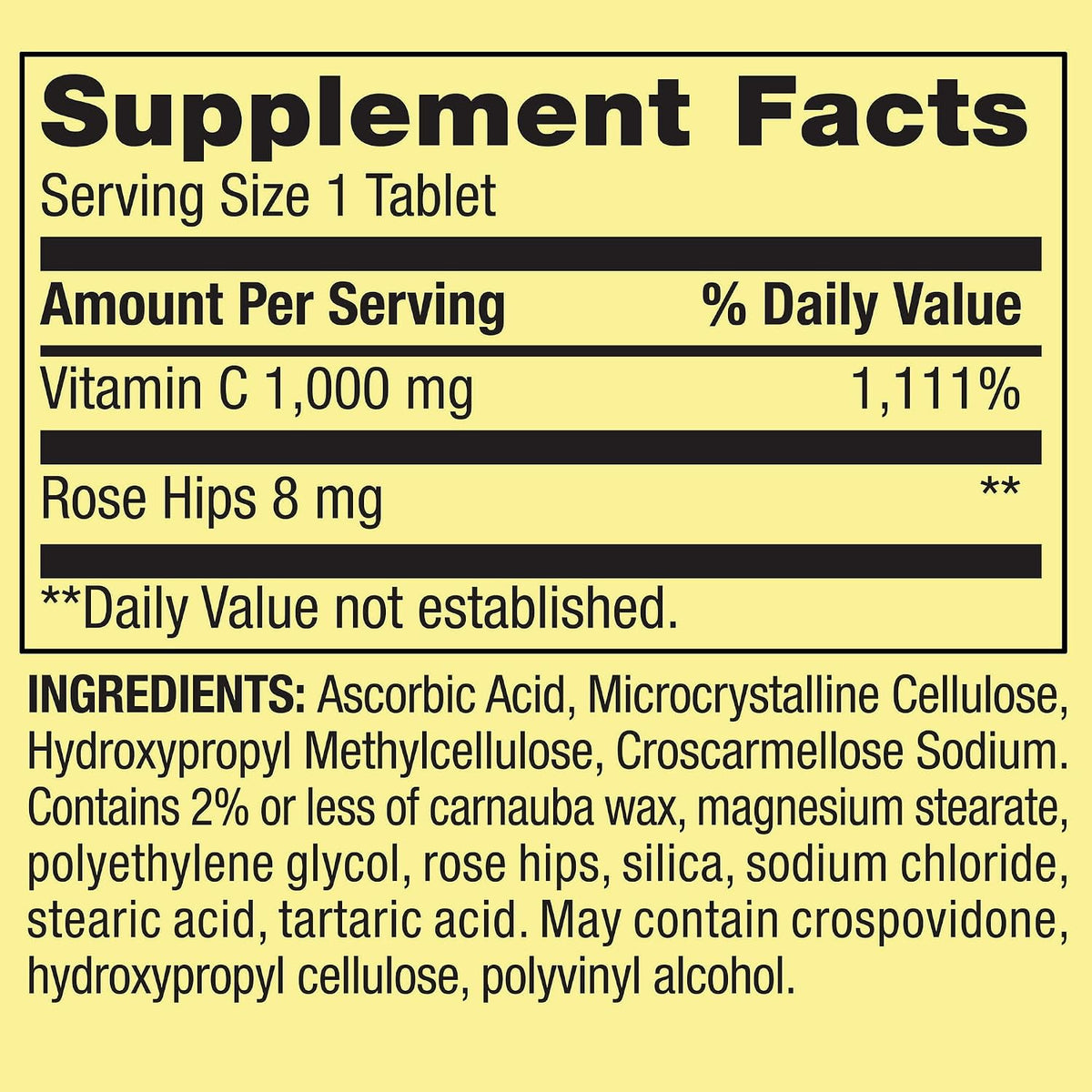 Vitamin C 1000mg with Rose Hips Tablets, 250 Count - görsel 6