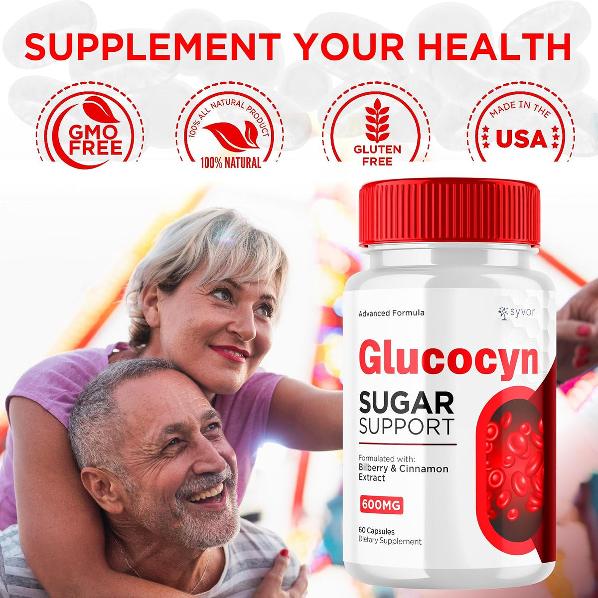Glucocyn Capsules (2 Pack) - Official Glycogen Supplement with All Natural Ingredients - Max Strength Premium Vitamins for Women and Men (120 Capsules) - görsel 6