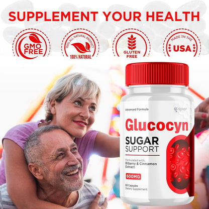Glucocyn Capsules (3 Pack) - Official Glycogen Support Supplement with All-Natural Ingredients