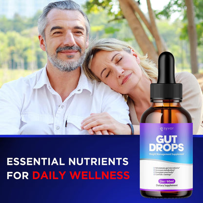 Gut Drops Liquid Supplement – All-Natural Vitamin Formula for Digestive and Energy Support (30 Servings)
