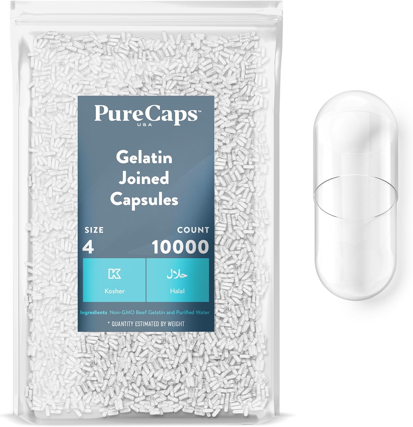 PureCaps USA Empty Gelatine Capsules Size 4 (100 Capsules) - görsel 7