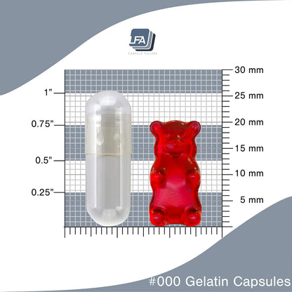 LFA Tablet Presses Size 000 Empty Gelatine Capsules (120 Count) - Halal Beef Gelatine for DIY Filling
