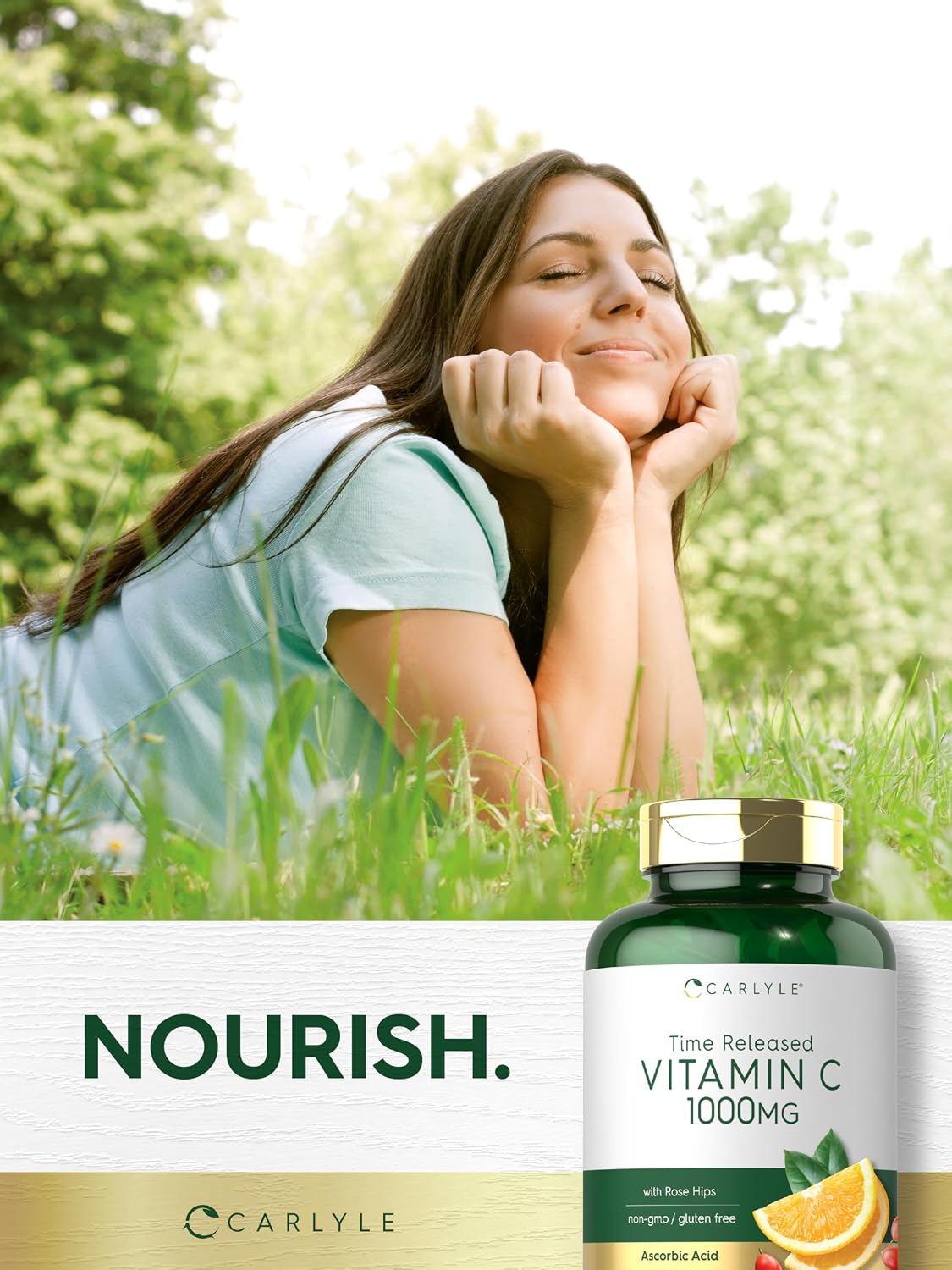 Carlyle Vitamin C 1000mg Timed Release with Rose Hips - 120 Vegetarian Caplets - görsel 7