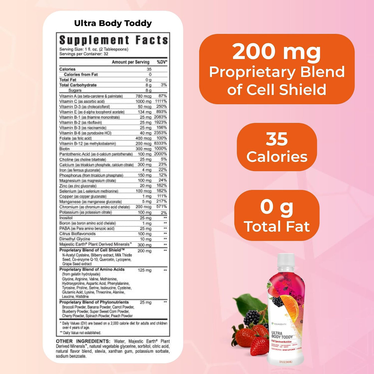 Youngevity Ultra Body Toddy™ - 100+ Nutrient Mega Multivitamin Mineral Supplement for Men and Women - Enhanced Absorption - Phytonutrients - Amino Acids (2 x 946 ml) - görsel 3