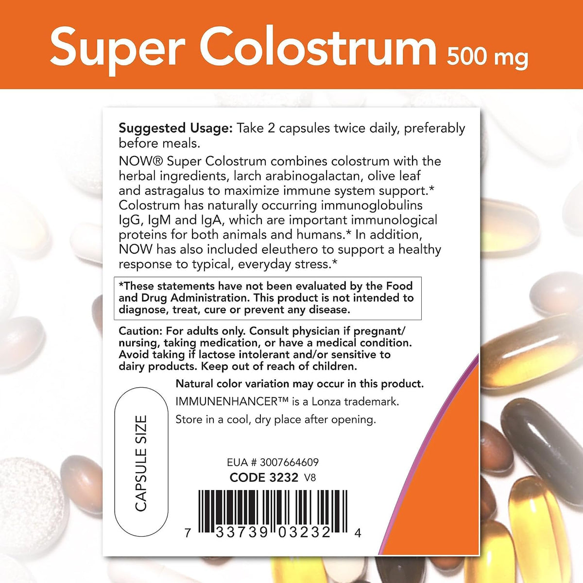 NOW Foods Super Colostrum 500 mg - 90 Veg Capsules - görsel 3