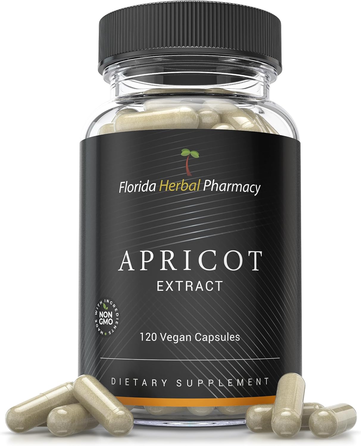 Florida Herbal Pharmacy Apricot Extract Capsules 20:1 (120 Capsules) 500 mg per Capsule, 1000 mg per Serving - görsel 1