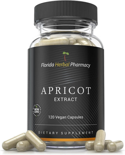 Florida Herbal Pharmacy Apricot Extract Capsules 20:1 (120 Capsules) 500 mg per Capsule, 1000 mg per Serving