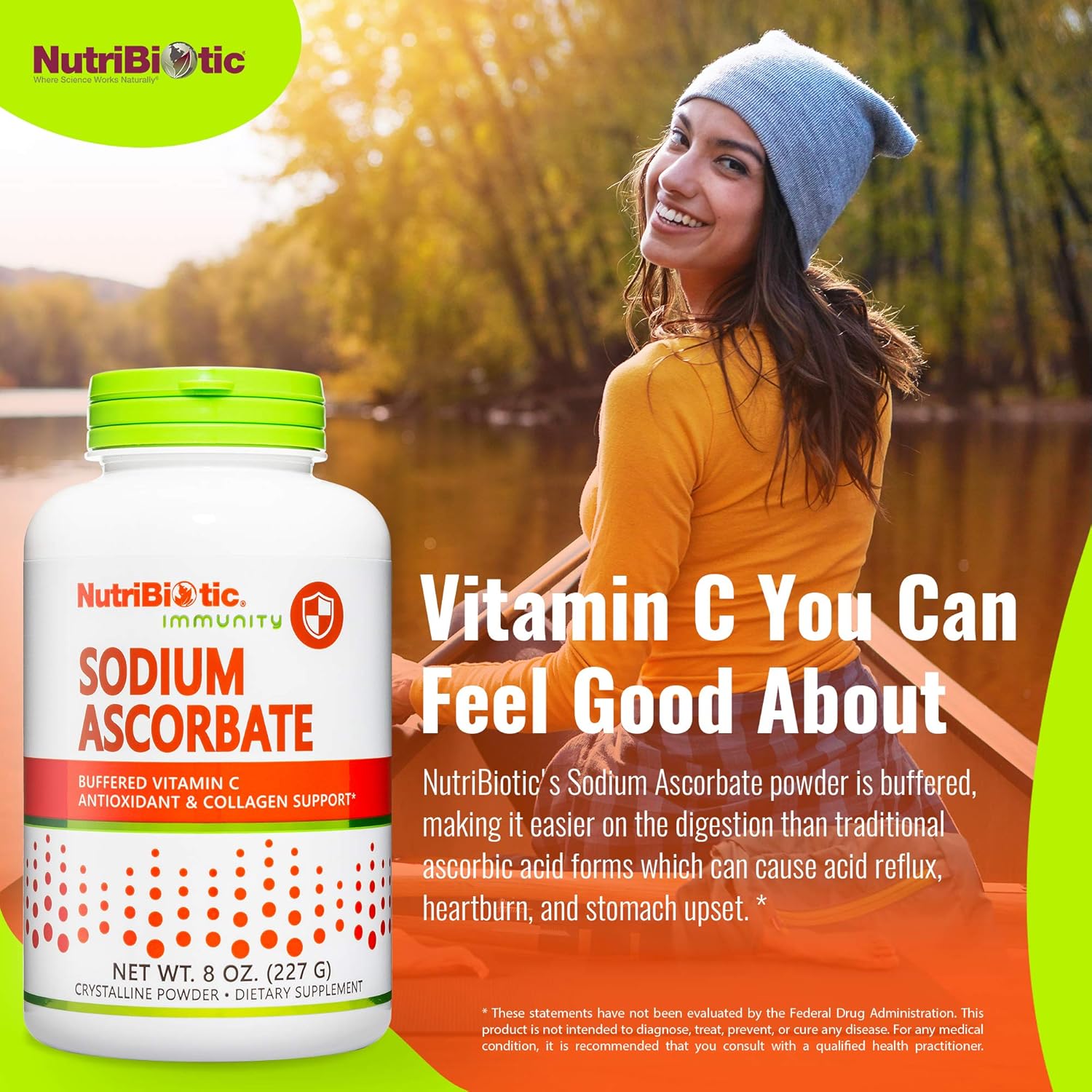 NutriBiotic Sodium Ascorbate Buffered Vitamin C Powder - Vegan, Non-GMO, Gluten Free, 8 oz - görsel 4