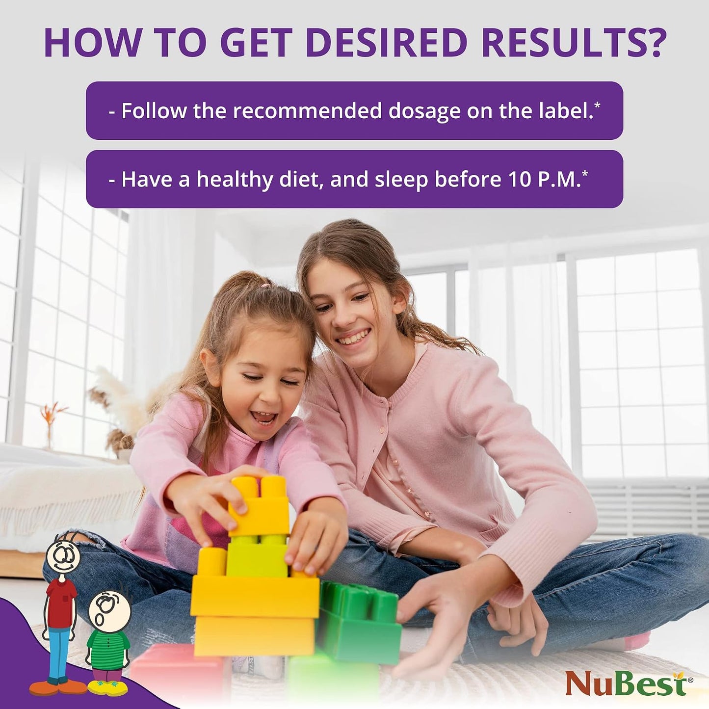 NuBest Tall Kids Chewable Vitamins for Toddlers & Kids Ages 2-9 | Bone Strength & Immune Support | 90 Berry Tablets (6-Week Supply) - görsel 6