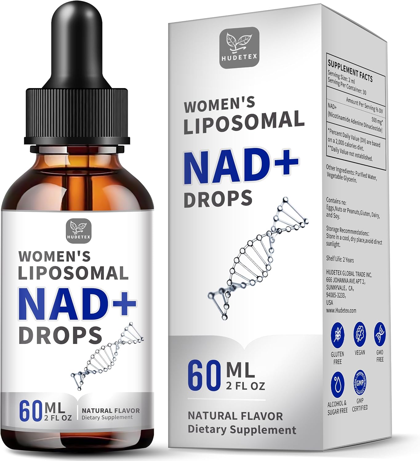 Women's NAD Liquid Supplement, 500mg Liposomal NAD – Cellular Energy Support, Vegan and Sugar-Free - görsel 1