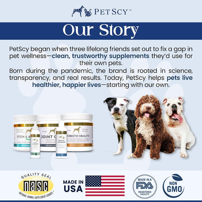 Probiotic Chews for Dogs by PetScy – 30 Chews with Prebiotic Fibre and Omega-3