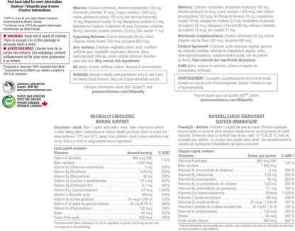 Jamieson 100% Complete Multivitamin Max Strength Formula, 115 tablets