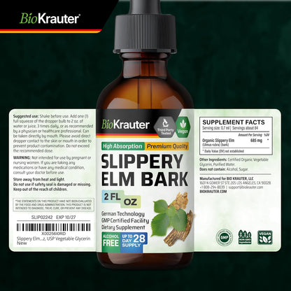 Slippery Elm Bark Tincture – Pure Liquid Drops for Digestive & Respiratory Health