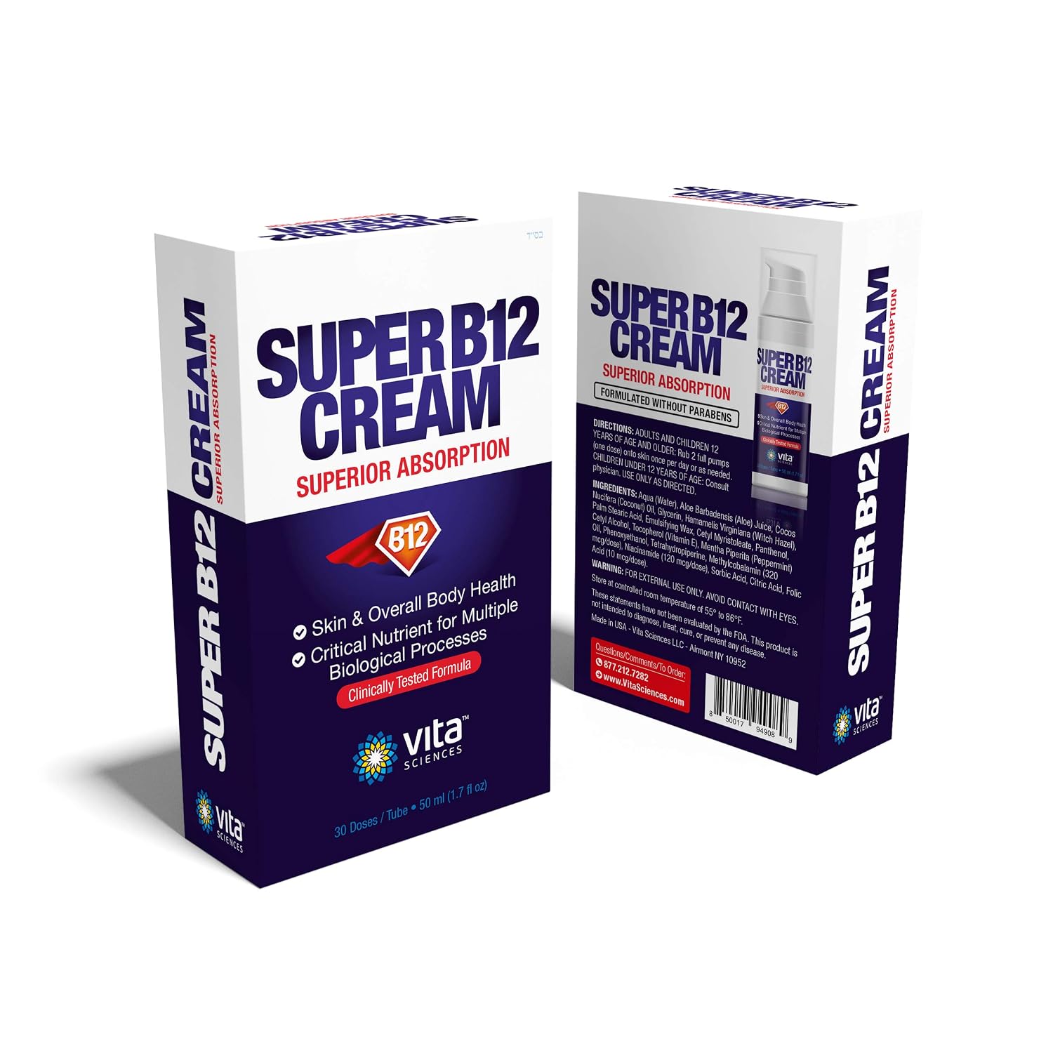Vita Sciences Super B12 Cream with Bioactive Vitamin B-12 Methylcobalamin - görsel 7