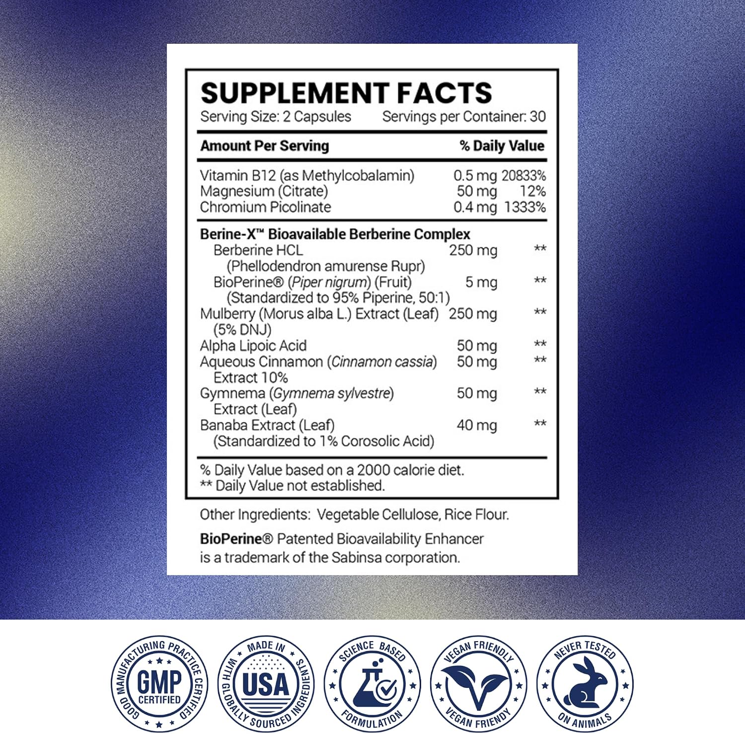 Research Verified Glucotrax - Berberine, Chromium Picolinate, Cinnamon, Gymnema - 360 Capsules (6 Month Supply) - görsel 8