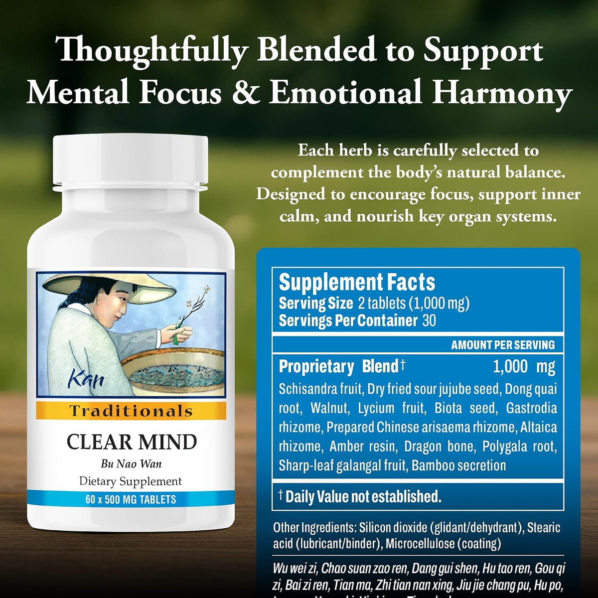 Kan Herbs Company Clear Mind Formula – Traditional Chinese Herbal Blend, 60 Tablets - görsel 3