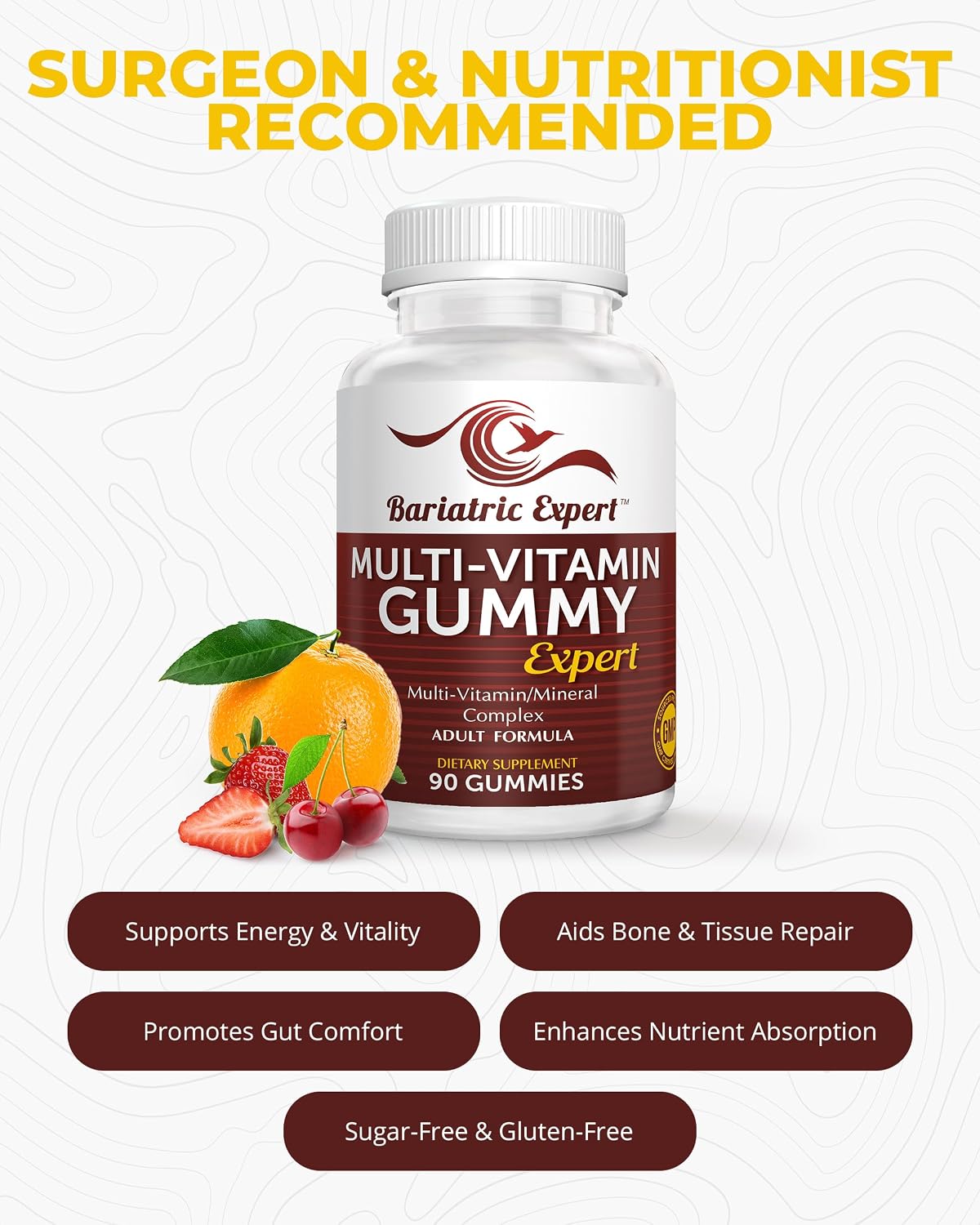 Bariatric Expert Multivitamin Gummies – Fast-Melting Food Supplement for Post-Gastric Sleeve and Bypass – 90 Count - görsel 2