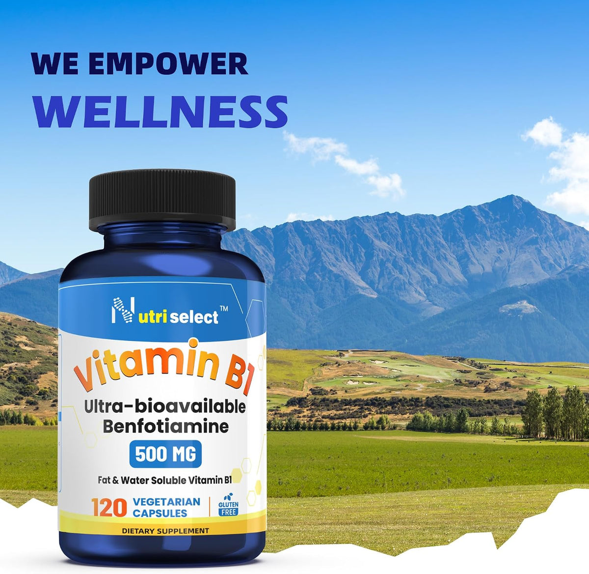 Nutriselect Benfotiamine 500 mg - Vitamin B1 Supplement (120 Capsules) - görsel 3