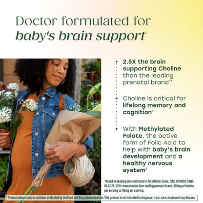 MegaFood Baby & Me 2 Antenatal Multi Minis - Antenatal Vitamins for Women with Choline & Methyl Folate - Gluten-free, Vegetarian, Pre Natal Multivitamin for Women – 120 Minis Tablets, 30 Servings