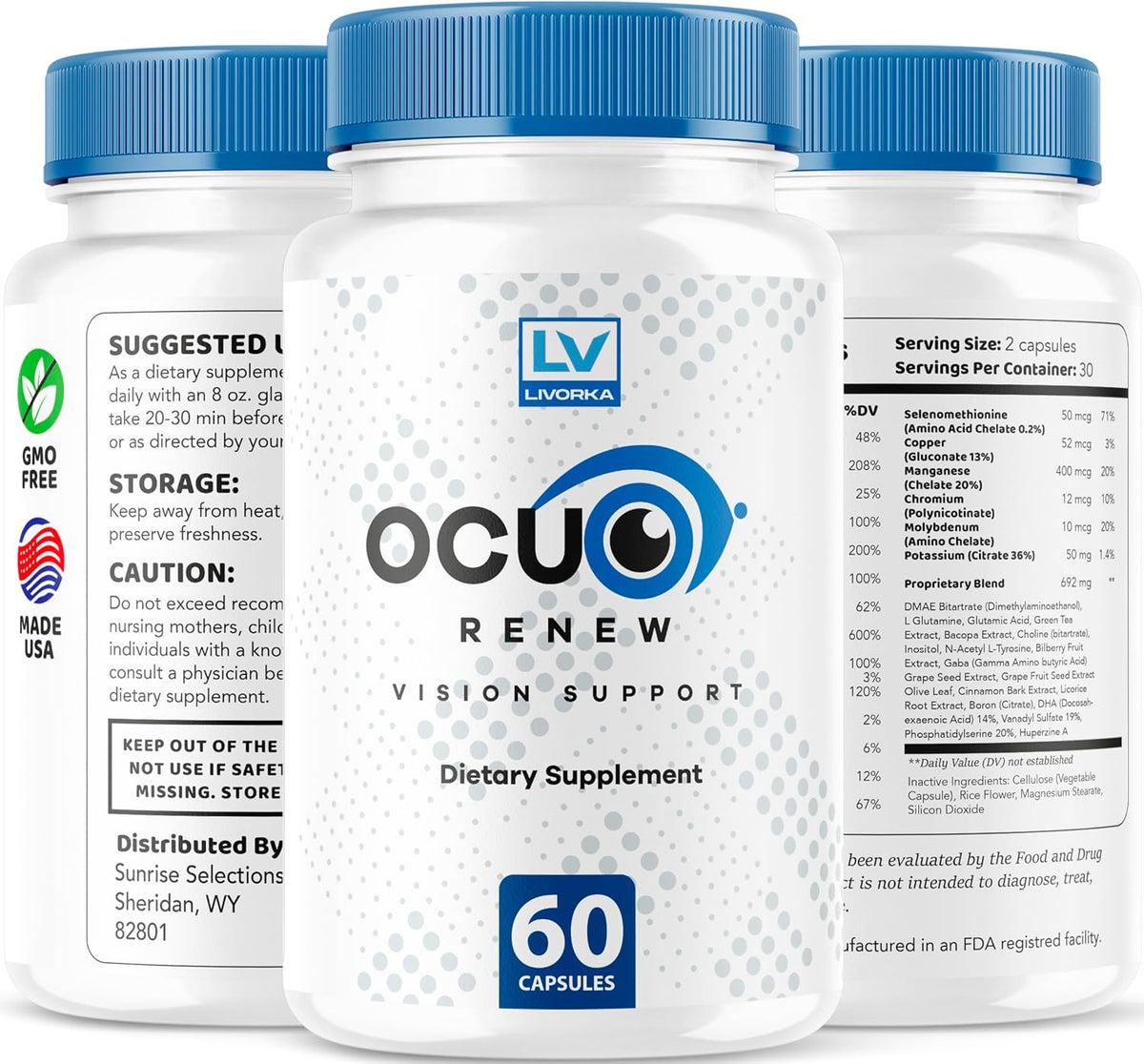 Ocuo Renew Capsules - Eye Vision Support Supplement (5 Pack, 300 Capsules) - görsel 8