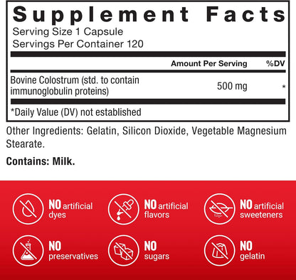 Force Factor Bovine Colostrum Capsules, 120 Capsules