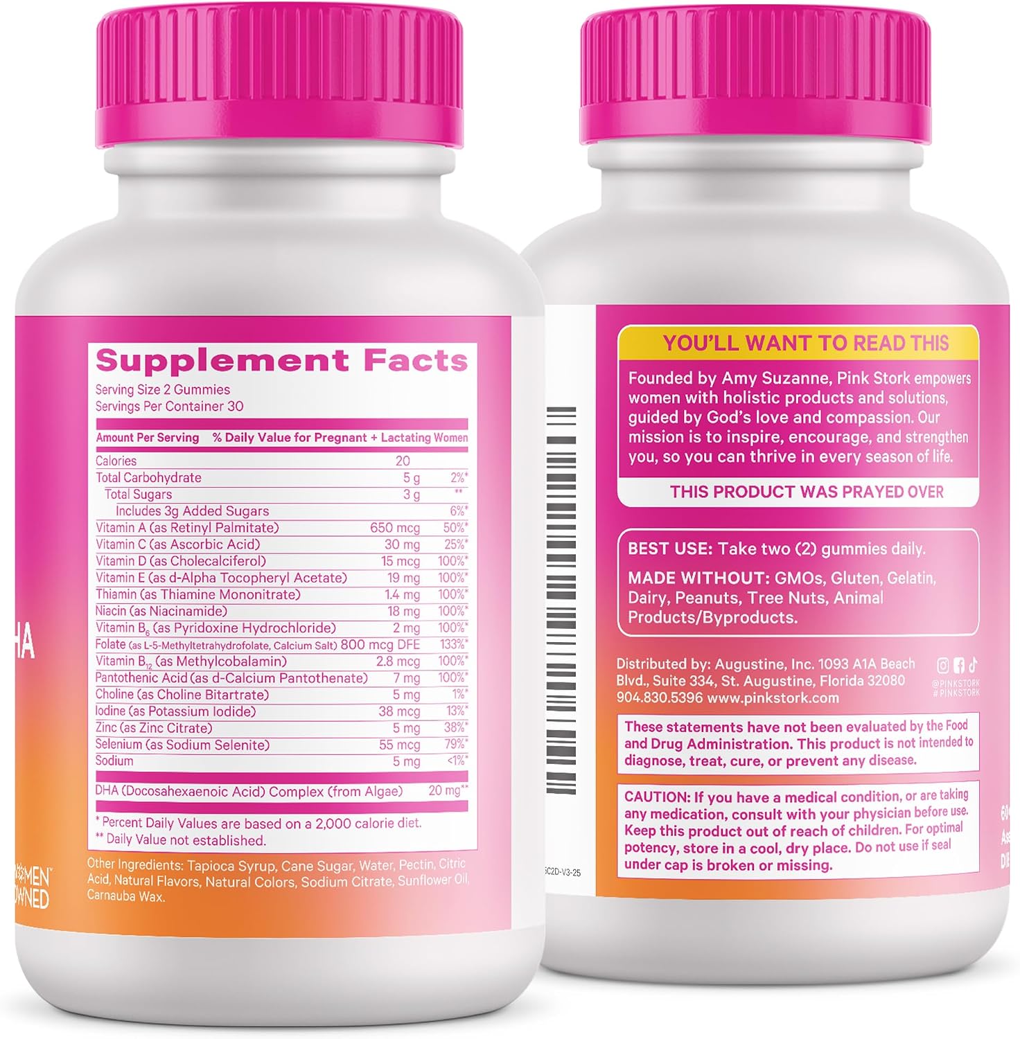Pink Stork Premium Prenatal Gummy Vitamins - Vegan Algae DHA, Methylated Folate, MTHFR-Friendly - 60 Gummies (30-Day Supply) - görsel 8