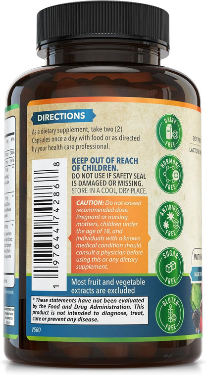 Whole World Wellness Men's Daily Multivitamin Multimineral Supplement - Energy, Focus and Stamina