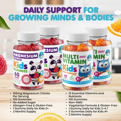 DR. MORITZ Children's Magnesium Gummies and Multivitamin Gummies Bundle