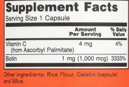 NOW Foods Biotin 1000 µg, 100 Capsules